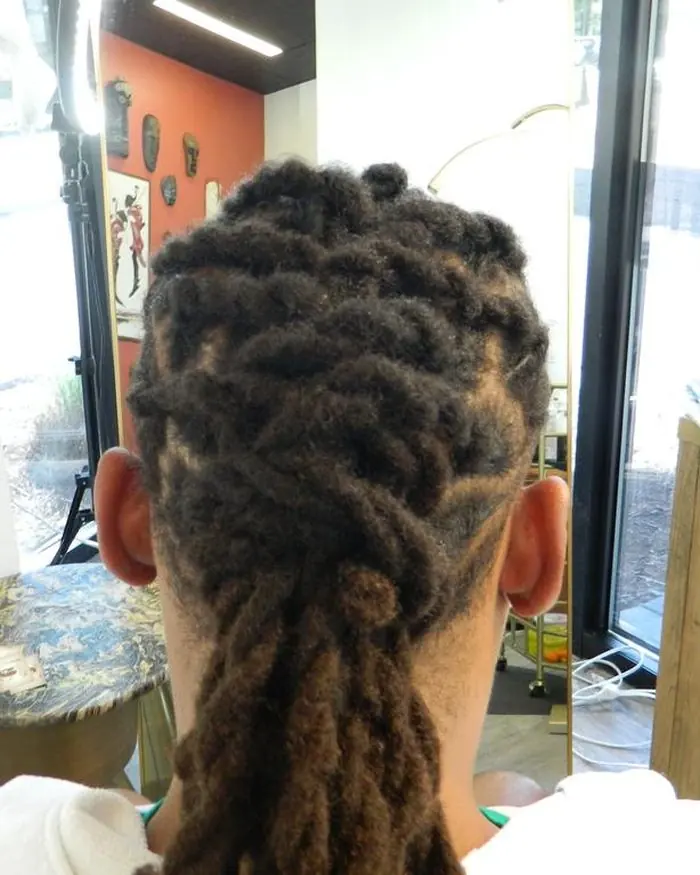 Retwist finished, client in the studio chair